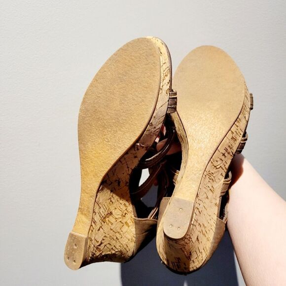 Vintage Y2K Brown Leather Platform Sandal Shoes Size: 38 / 8 US - Picture 5 of 6